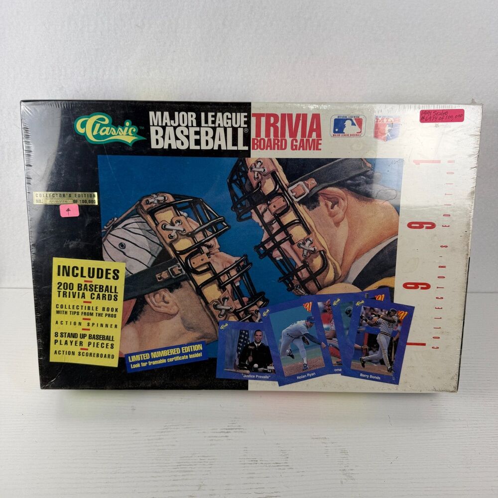 1991 Classic Major League Baseball Trivia Board Game Collector's Edition NEW Sea